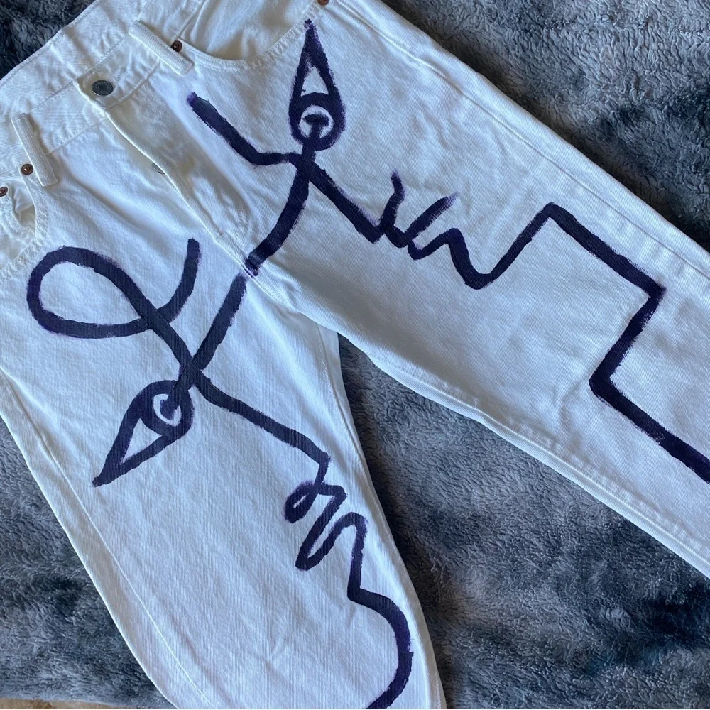 Levi's Custom Painted Conversation Jean
